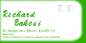 richard bakcsi business card